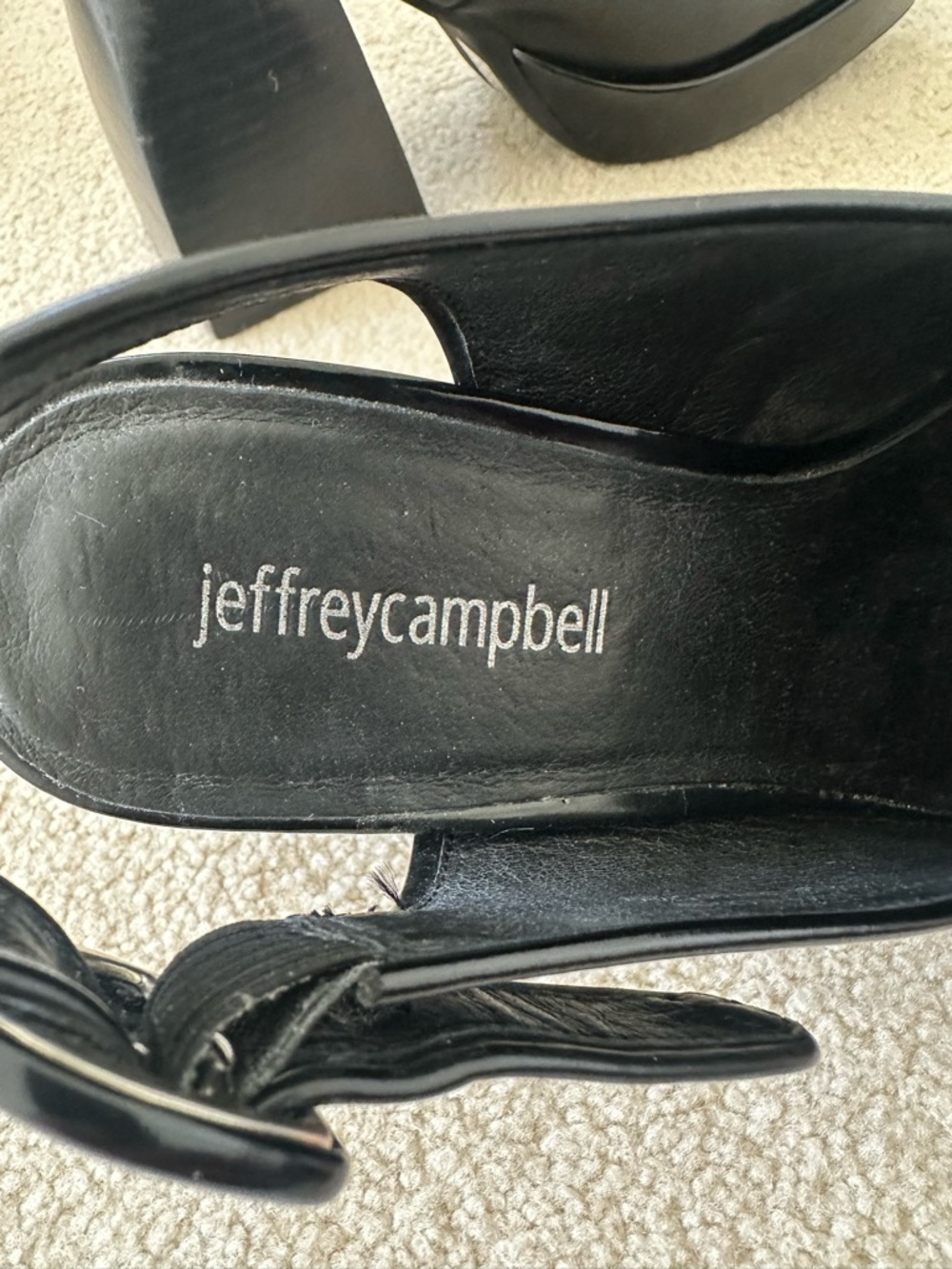 Jeffrey Campbell Black Patent Square-Toe Slingback Mules - Picture 5 of 5